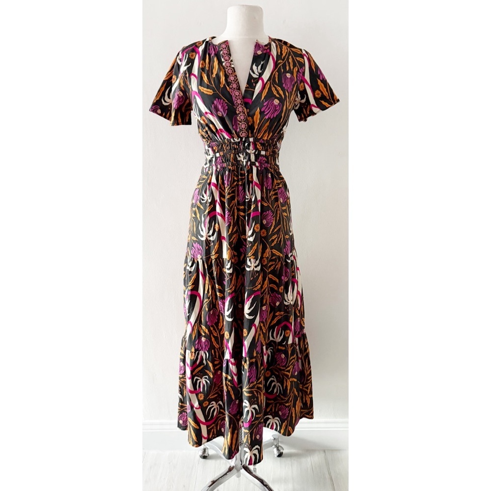 Sheridan French Eloise Maxi Dress in Botanical Black Multi Size Medium (M) - Picture 2 of 11